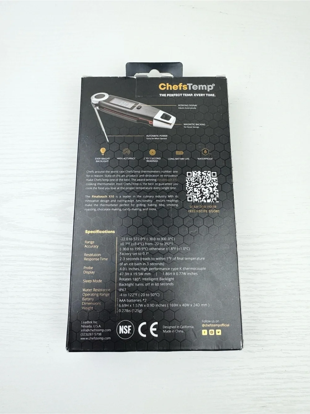 FinalTouch X10 Black‎ Digital Instant-Read Thermometer